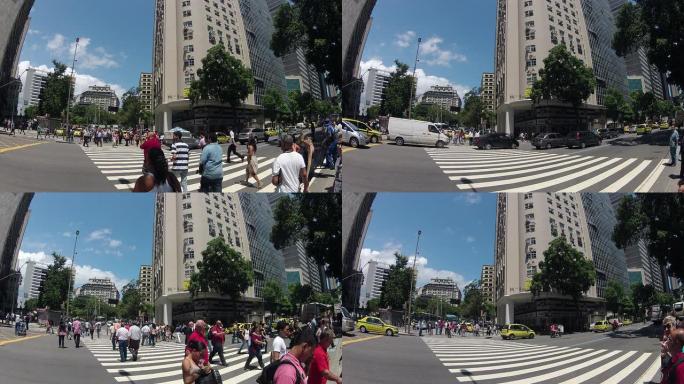 巴西里约繁忙的街道时间流逝