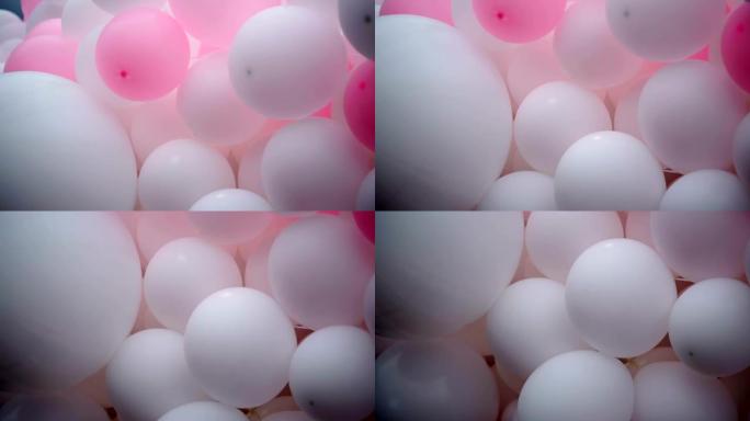 粉色和白色气球