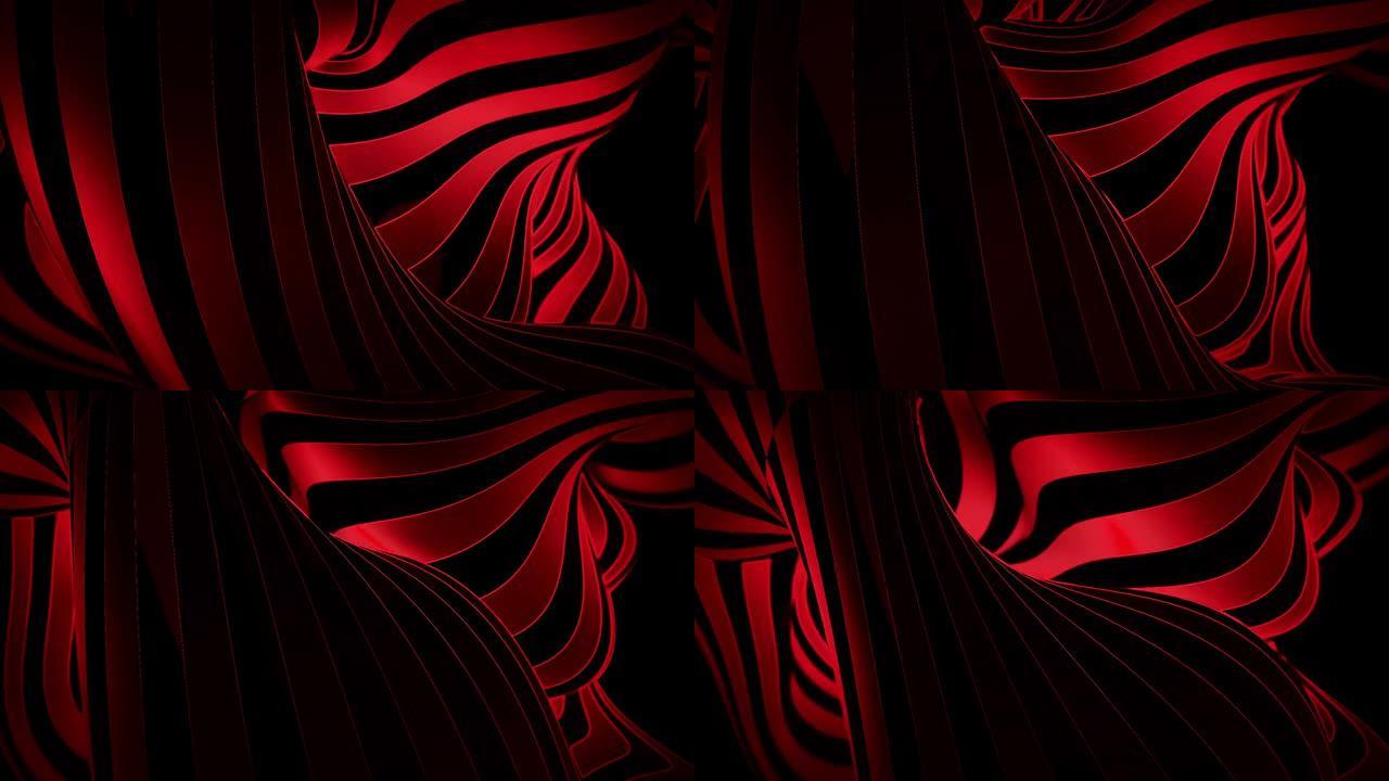 带有移动斑马线的抽象黑色和红色运动背景