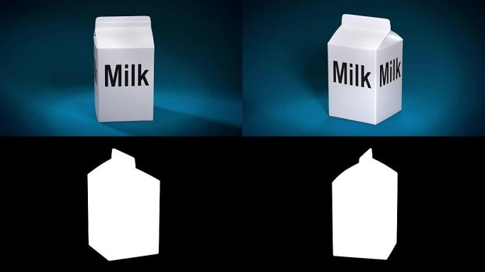 牛奶盒3d立体抠像通道素材乳制品