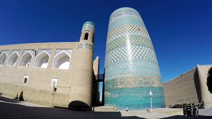未完成的卡尔塔小尖塔尖塔宣礼塔穆罕默德阿明汗希瓦，乌兹别克斯坦