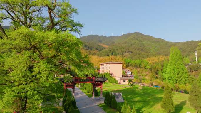 航拍商城黄柏山法眼寺