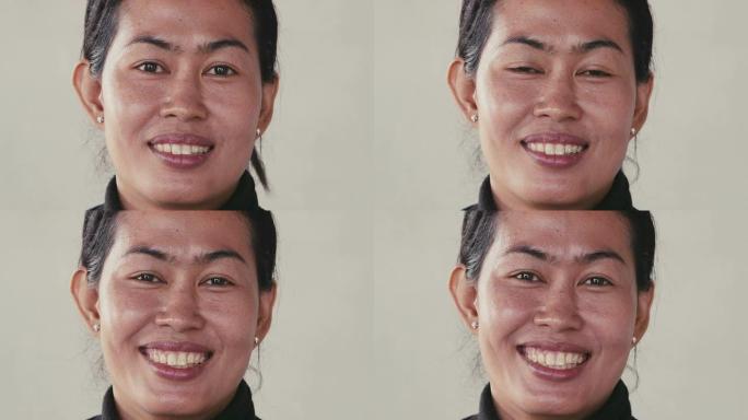亚洲女性的肖像看着相机，情绪，感觉