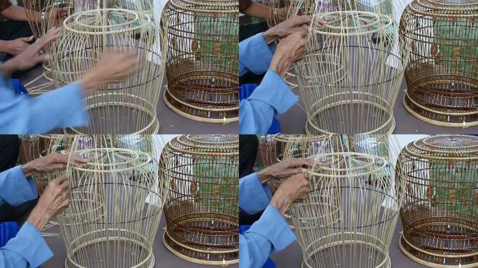 制作传统的泰国鸟笼 -- 泰国的南方文化