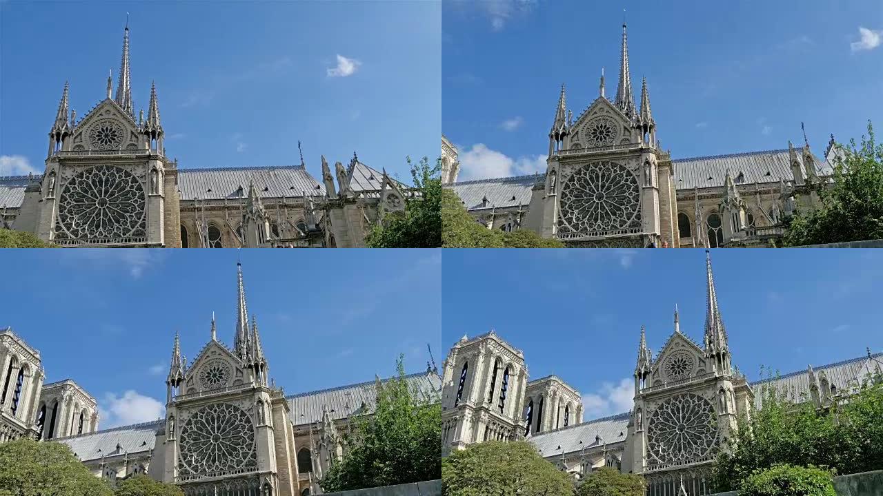 巴黎圣母院的整个外部视图