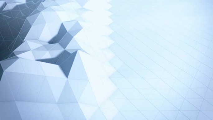 三角多边形动画。抽象白色马赛克背景