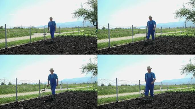 园丁在粪肥上行走