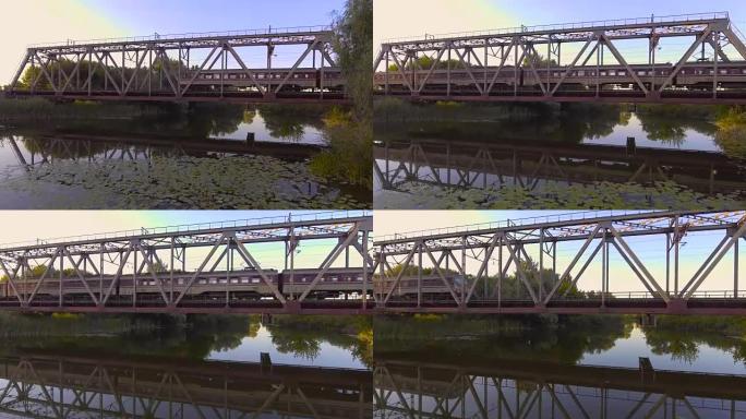 一列高速火车开一座过河的桥