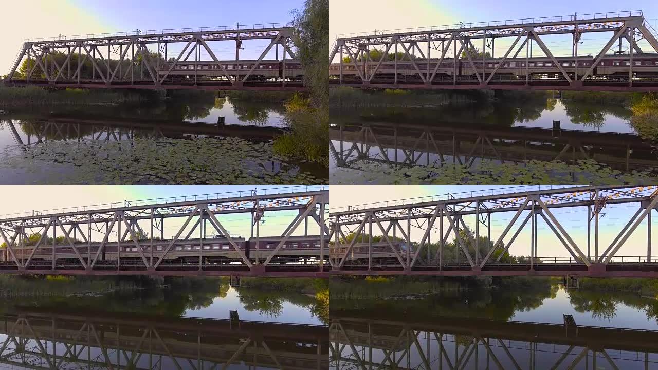 一列高速火车开一座过河的桥