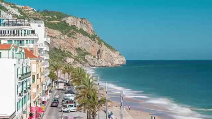 葡萄牙海滨小镇塞辛布拉的鸟瞰图