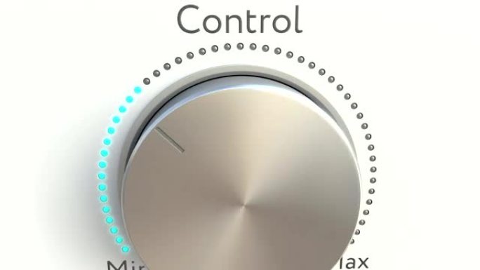 带控制铭文的旋转旋钮。概念全高清剪辑