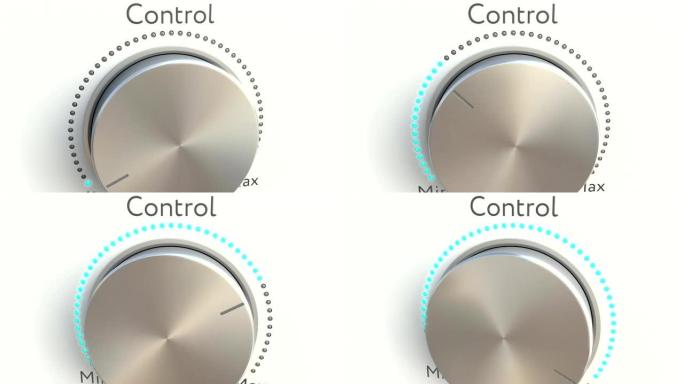 带控制铭文的旋转旋钮。概念全高清剪辑