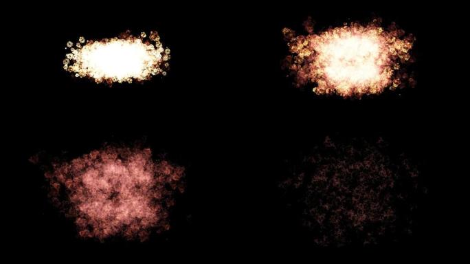 火球爆炸，用于背景或介绍，黑色隔离。