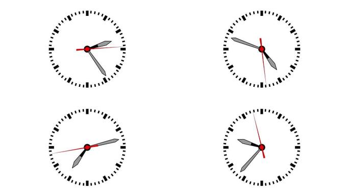 12小时无缝循环中带有旋转时钟的运动背景