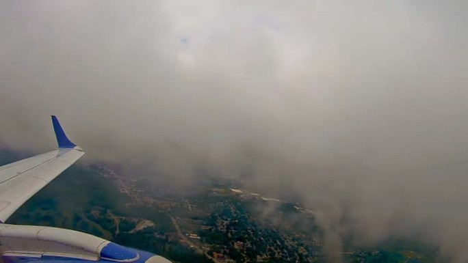 从飞机上拍摄的天空的自然背景视图