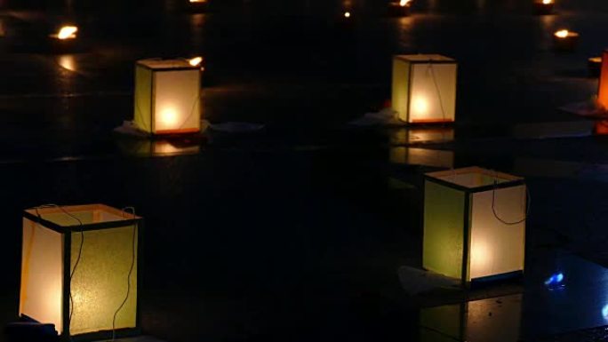 耶彭节的纸灯笼和烛光