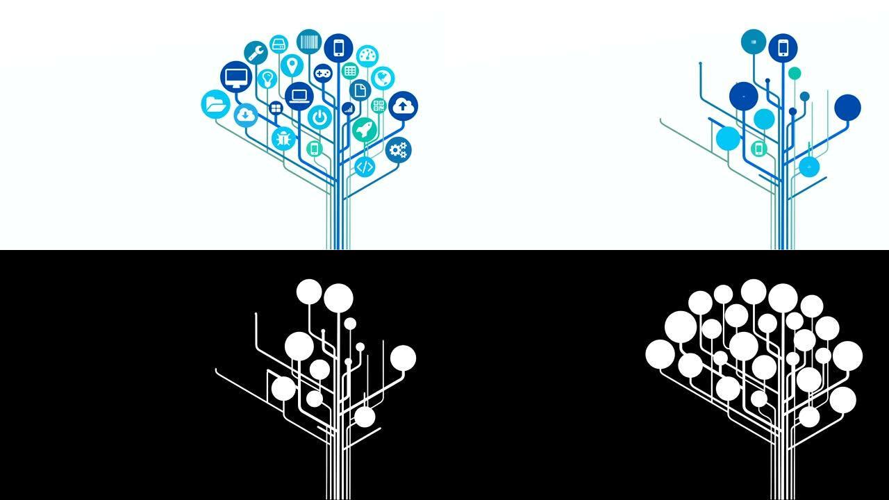 用alpha通道成长技术概念树。