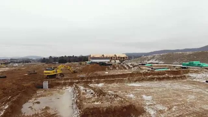 冬季低天桥住宅工地