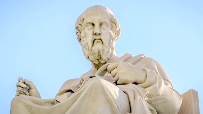 古希腊哲学家柏拉图的特写大理石雕像