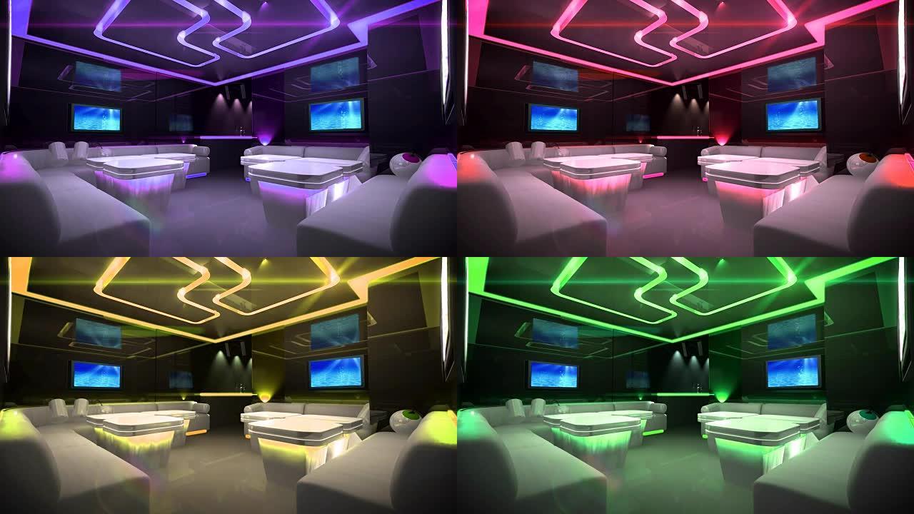 网络俱乐部房间的彩色发光二极管
