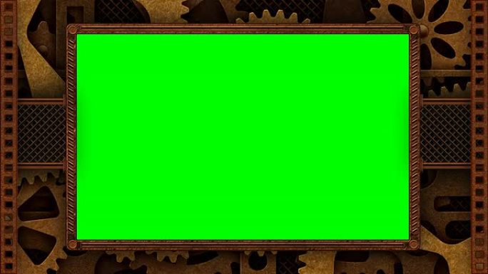 绿色屏幕的蒸汽朋克框架