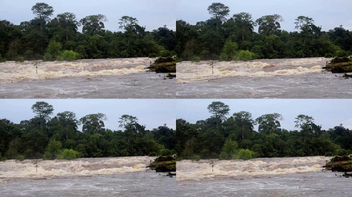 非洲丛林中热带降雨后的洪水