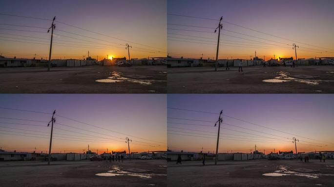 库尔德斯坦难民营中的日落