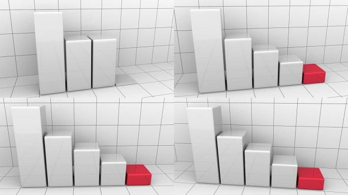 抽象动画下降图或条形图