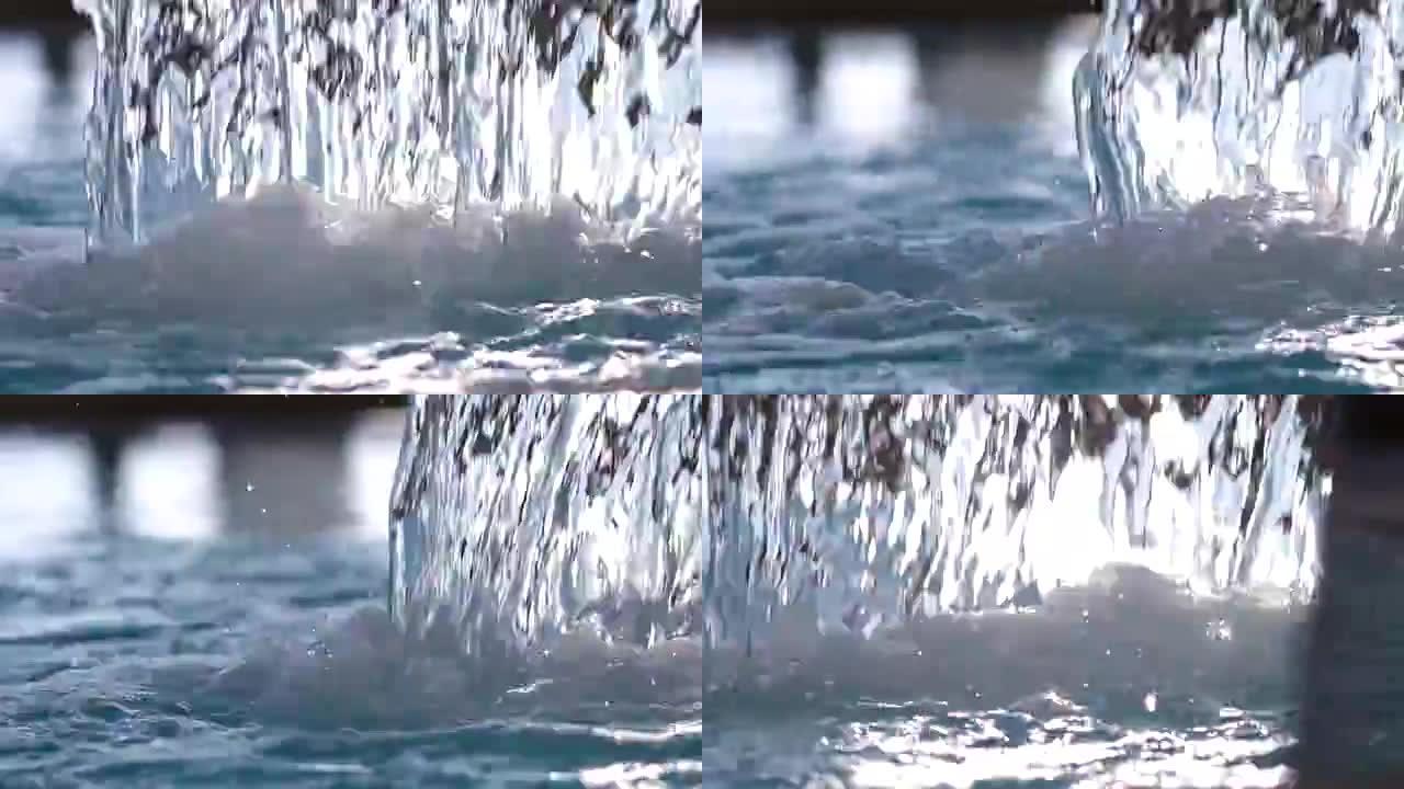 水疗瀑布喷射游泳池水