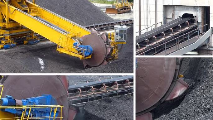 挖煤的轮式挖掘机