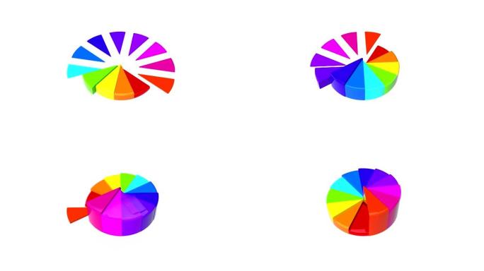 闪亮的动画3D饼图