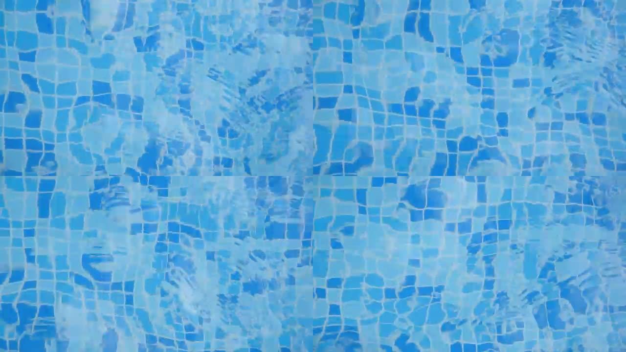 蓝色泳池水