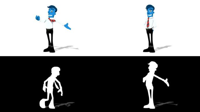 蓝色商人 “旋转” 可连接的角色动画