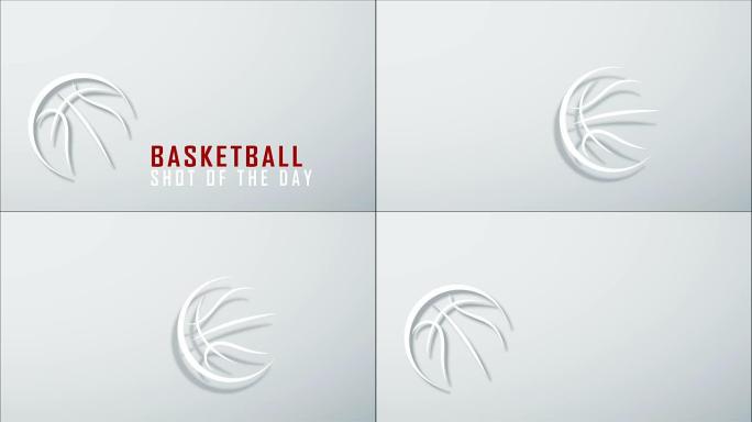 篮球球滚动弹跳白色无缝循环运动图形视频