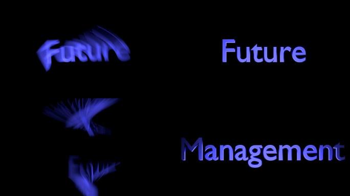 带有条纹文本和运动模糊的未来管理动画