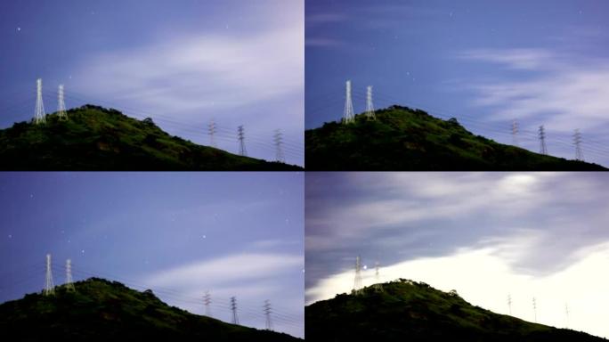 在里约热内卢的一座山上移动的星星