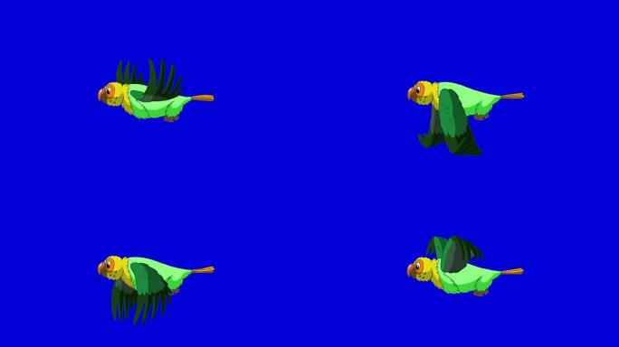 绿鹦鹉会飞。经典手工动画