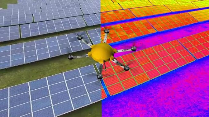 热成像无人机扫描太阳能模块的故障-热成像评估