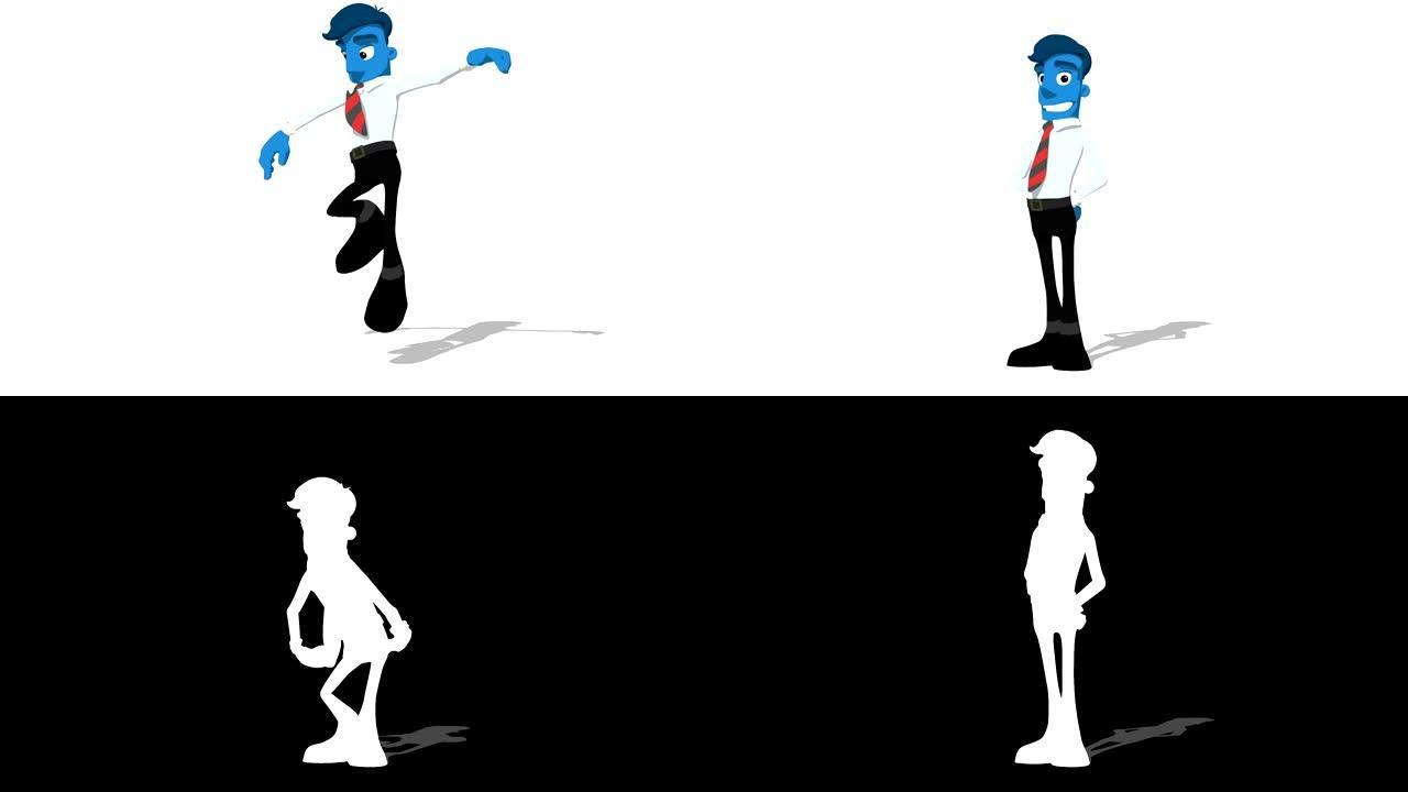 蓝色商人 “跳屏左” 可连接的角色动画