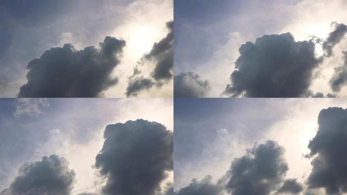 雨前大气层云在天空中移动