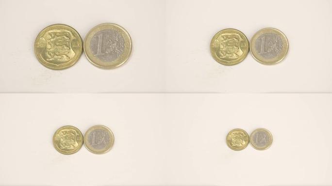 爱沙尼亚金币和1欧元硬币的2003版本