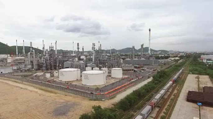 炼油厂形成工业区的工业视图