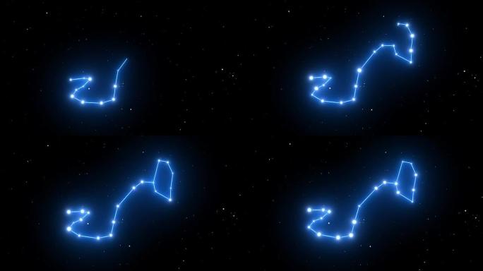 美丽的星空背景上的天蝎座