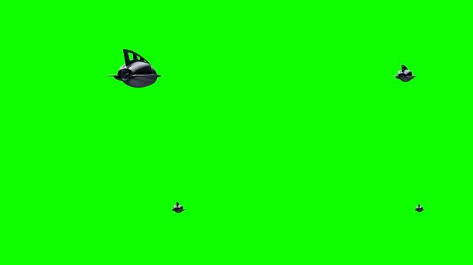 绿屏前潜艇的动画
