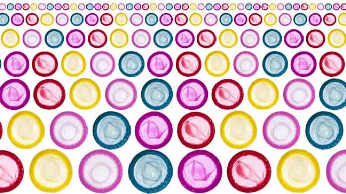 彩色避孕套。循环运动背景V3