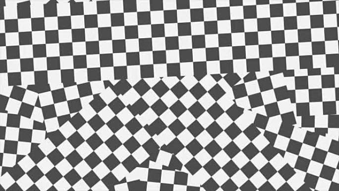 黑白方格几何抽象视频动画