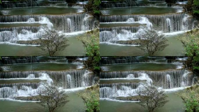 华伊卡米瀑布的水源抽象背景