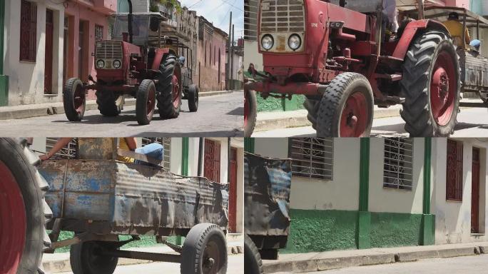 古巴圣克拉拉市内的旧俄罗斯农业拖拉机