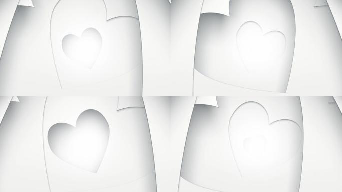 心脏的白色隧道形状无缝循环