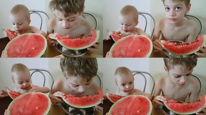 吃西瓜的孩子